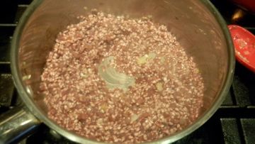 cooking down after addition of wine