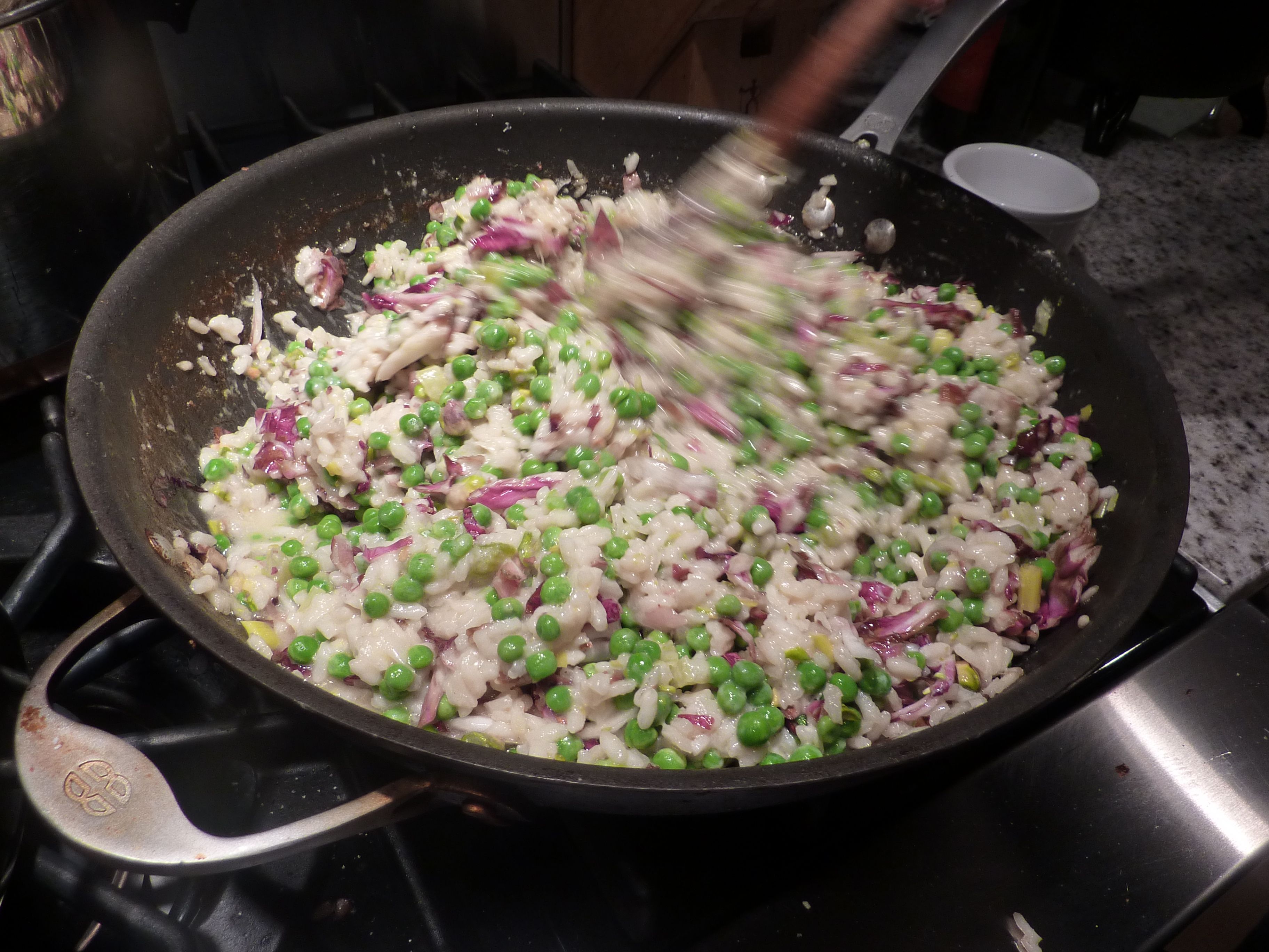 risi e bisi with radicchio