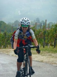 Biking through vineyards in Italy