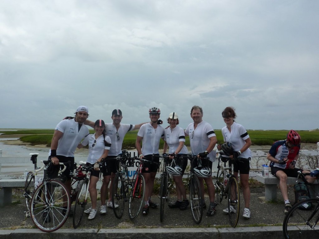 Team Rialto at the Finish cycling dolomites