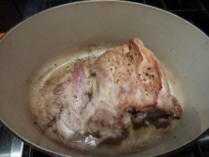 Searing pork