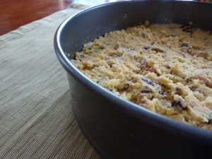 Polenta Torta ready for oven - Italiaoutdoorsfoodandwine italy bicycle trips