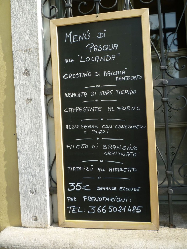 Menu on chalkboard - italiaoutdoorsfoodandwine cycle holidays italy