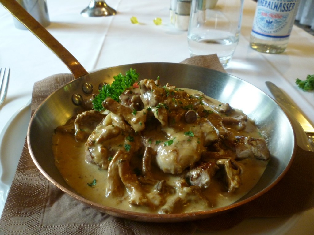 Filetti di maiale with chanterelles cycling dolomites