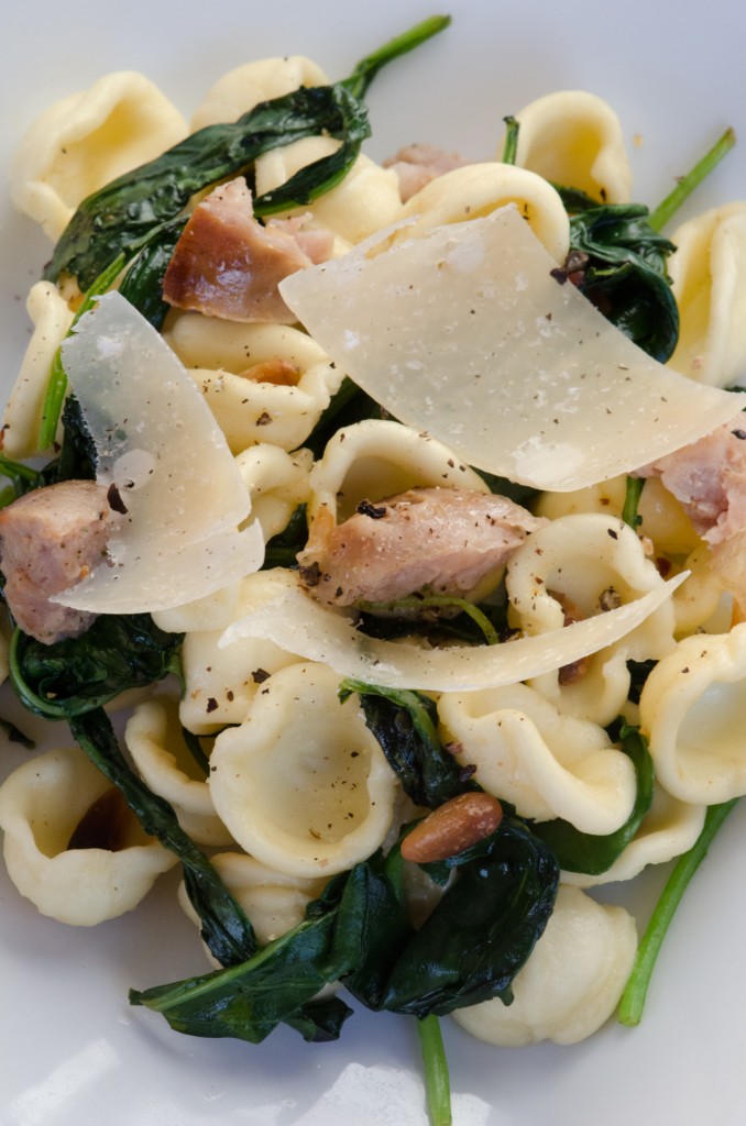 orecchiette kale sausage plate bike tours italy italiaoutdoors food and wine